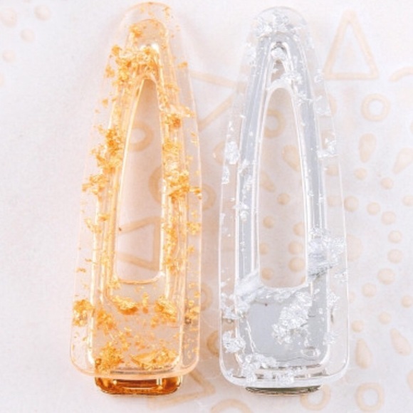 NWT Resin inspired hair clip grey glittery - Picture 4 of 4